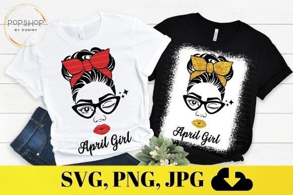 April Girl Birthday Mom Messy Bun: A Versatile Graphic Design Asset for Print Templates