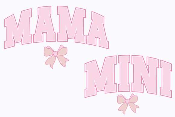 Coquette Mama Mini Mom Graphics for Crafts Projects