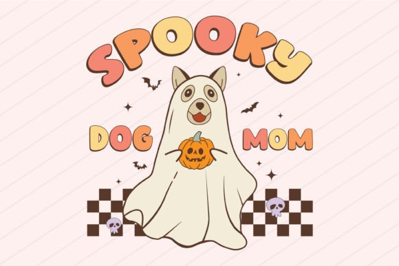 Halloween Spooky Dog Mom SVG & PNG Ghost for Crafts and Graphics