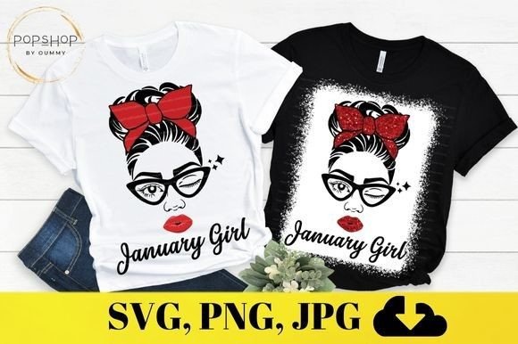 January Girl Birthday Mom Messy Bun Design Review