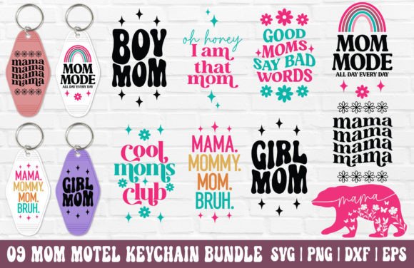Mom Motel Keychain SVG Bundle – A Versatile Graphic Design Asset for Crafts and Branding