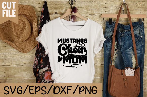 MUSTANGS CHEER MOM SVG: A Versatile Graphic Design Asset for T-Shirt Designs