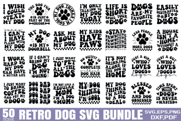 Retro Dog SVG Bundle: A Versatile Graphic Design Asset for Crafts and Local Branding