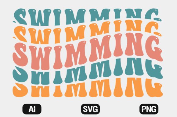 Swimming Wavy T-Shirt Designs: A Versatile Graphic Asset for Content Creators