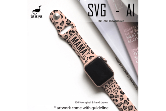 Valentine’s Watch Band SVG Template for Editorial and Web Design